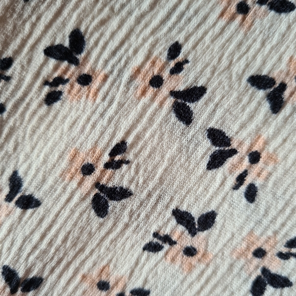 Cotton On M Ivory Floral Long Sleeve Square Neckline Mini Dress - Picture 10 of 14